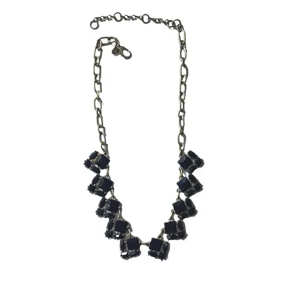 J Crew Gold Black Crystal Adjustable Statement Necklace - Picture 5 of 12